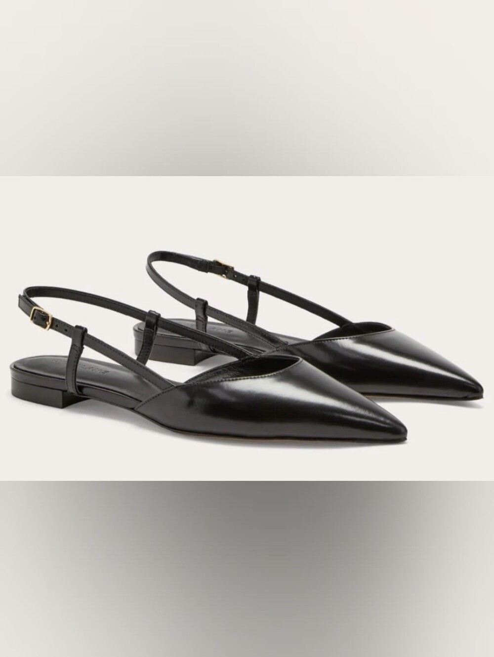 Everlane Black Pointed Slingback Loafers